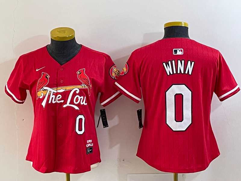Womens St Louis Cardinals #0 Masyn Winn Red 2024 City Connect Limited Stitched Baseball Jersey->mlb womens jerseys->MLB Jersey